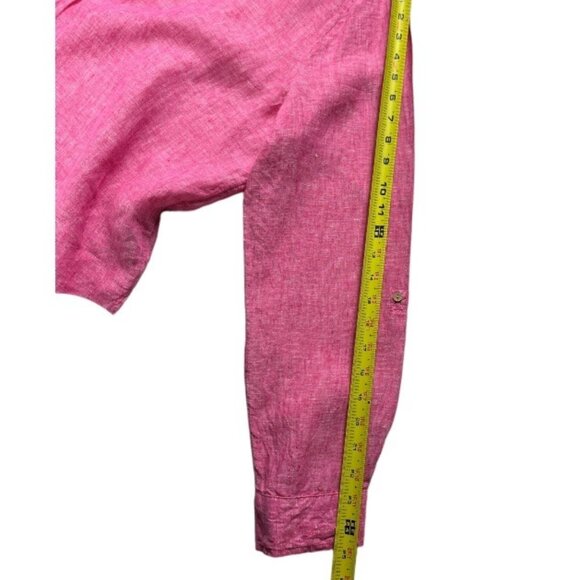 Sigrid Olsen Pink Linen Roll Tab Sleeve Beachy Coastal Lagenlook Tunic Size 1X - Picture 9 of 14